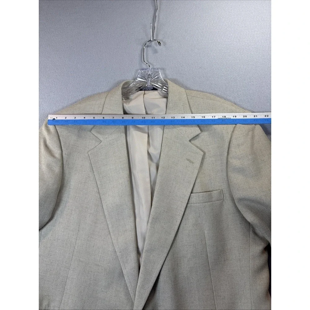 Haggar Gentlemans Fit Beige Linen‎ Blend Blazer Jacket 48L EUC